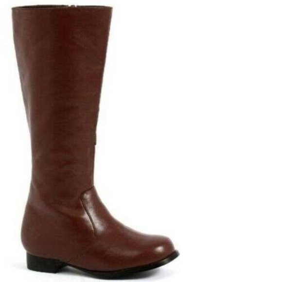 Kids Cowboy Boots Small Brown Knee High Zip Halloween Pretend Play Dress Up - Picture 1 of 6